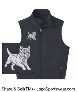 Men's Vest with embroidered Westie Design Zoom